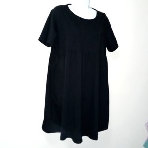 ASOS T-SHIRT DRESS SHORT SLEEVE ROUND NECK BLACK PLUS SIZE 16